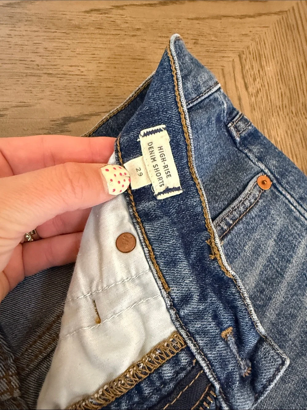 Madewell Medium Blue Frayed Hem Denim Shorts